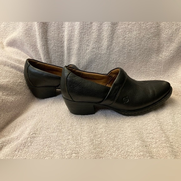 Born Clogs Slip-on Black Leather Size 9 - Picture 2 of 5